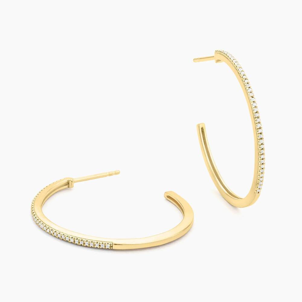 NEW ELLA STEIN women's a hoop thing medium hoop earrings in gold